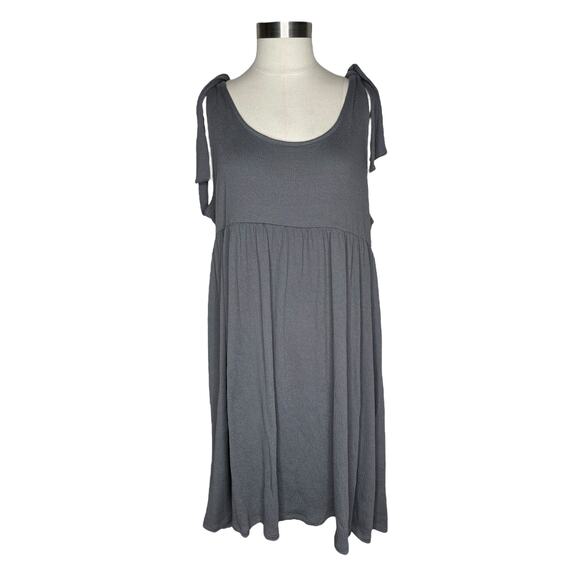 Wild Fable Tank Dress Tie Straps Empire Waist Flowy Gray Size XXL - Picture 1 of 8